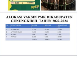 PENYAKIT MULUT dan KUKU (PMK): Cegah PMK Meluas, Pemkab Gunungkidul Percepat Penanganan dan Vaksinasi Ternak