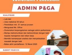 INFO LOKER: PT Japfa Comfeed Buka Lowongan Kerja untuk Admin P & GA Sampai 12 Maret 2025