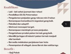 INFO LOKER: PT Berkat Agri Raya Membutuhkan Sales dan Marketing untuk Wilayah Jawa Barat dan Sekitarnya