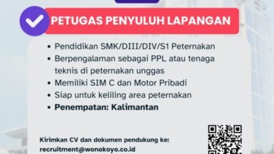 INFO LOKER: PT Wonokoyo Jaya Corporindo (Wonokoyo Grup) Butuh Karyawan untuk Penempatan di Kalimantan