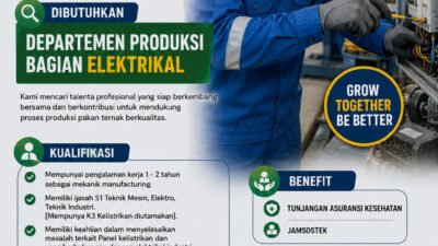 INFO LOKER: PT. New Hope, Mojokerto, Jawa Timur Butuh Karyawan Departemen Produksi Bagian Elektrikal